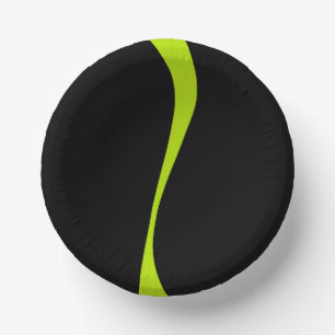 シンプルライムグリーンとブラックの波2 ペーパーボウル