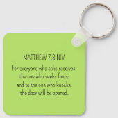 シンプルライムグ頼リーン神バイブル聖句 キーホルダー (裏面)