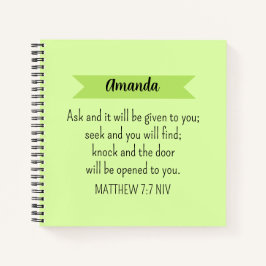 シンプルライムグ頼リーン神バイブル聖句 ノートブック