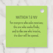 シンプルライムグ頼リーン神バイブル聖句 フェイバータグ (裏面)