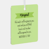 シンプルライムグ頼リーン神バイブル聖句 メタルオーナメント (正面右)