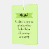 シンプルライムグ頼リーン神バイブル聖句 メタルオーナメント (正面左)