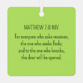 シンプルライムグ頼リーン神バイブル聖句 メタルオーナメント (裏面)