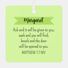 シンプルライムグ頼リーン神バイブル聖句 メタルオーナメント