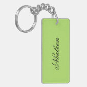 シンプルライム色名前をカスタムする キーホルダー (正面左)