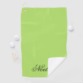 シンプルライム色名前をカスタムする ゴルフタオル (インサイチュ)