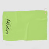 シンプルライム色名前をカスタムする ゴルフタオル (横)