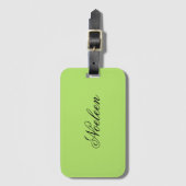 シンプルライム色名前をカスタムする ラゲッジタグ (正面縦)