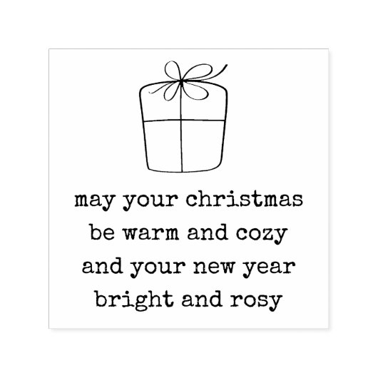 シンプルラインアートギフトクリスマスウォームコージー引用文 セルフインキングスタンプ (デザイン)