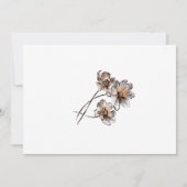 シンプルラインアートテラコッタポピーズベビーシャワー 招待状 (裏面)