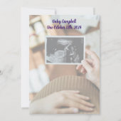 シンプルラインアートボホベイビーシャワー招待状 招待状 (裏面)