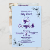 シンプルラインアートボホベイビーシャワー招待状 招待状 (正面/裏面)
