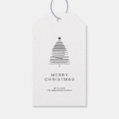 シンプルラインアートメリークリスマスツリー ギフトタグ (裏面)