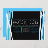 シンプルラインバー（ユダヤ教の）バル・ミツバー招待状 招待状 (正面/裏面)