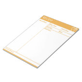 シンプルラインレスオレンジレシピ ノートパッド (アングル)