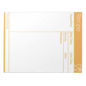 シンプルラインレスオレンジレシピ ノートパッド (正面)