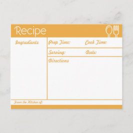 シンプルラインレスオレンジレシピ ポストカード