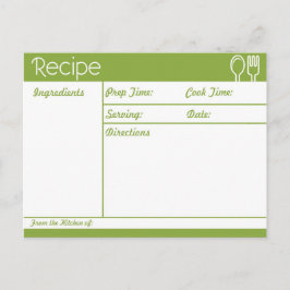 シンプルラインレスグリーンレシピ ポストカード