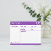 シンプルラインレスパープルレシピ ポストカード (スタンド正面)