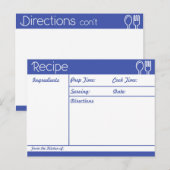 シンプルラインレスブルーレシピ ポストカード (正面/裏面)