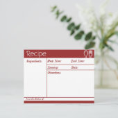 シンプルラインレスレッドレシピ ポストカード (スタンド正面)