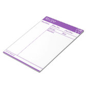 シンプルラインレス紫レシピ ノートパッド (アングル)