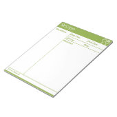 シンプルラインレス緑レシピ ノートパッド (アングル)
