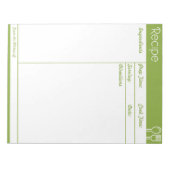 シンプルラインレス緑レシピ ノートパッド (正面)