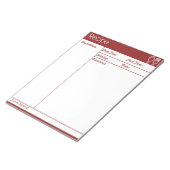 シンプルラインレス赤レシピ ノートパッド (アングル)