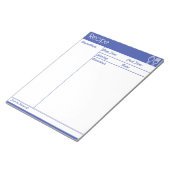 シンプルラインレス青レシピ ノートパッド (アングル)