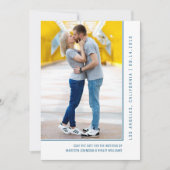 シンプルライン写真の保存日付 |青 セーブザデート (正面)