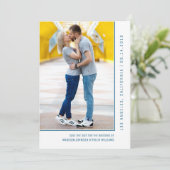 シンプルライン写真の保存日付 |青 セーブザデート (スタンド正面)