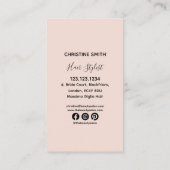 シンプルライン描ピンク赤面フローラデイジー美しい 名刺 (裏面)