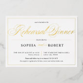 シンプルライン書道リハエレガントーサルディナー 箔招待状 (正面)