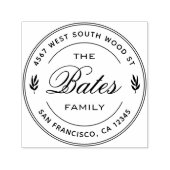 シンプルラウンドファ素朴ミリ名差出人住所 セルフインキングスタンプ (デザイン)