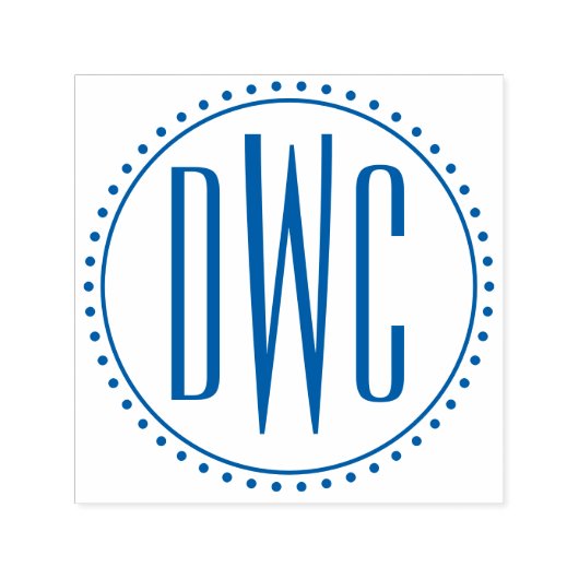 シンプルラウンドフレーム3イニシャル文字モノグラム#8MSD セルフインキングスタンプ (デザイン)