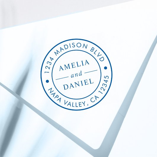 シンプルラウンドロゴ差出人住所 セルフインキングスタンプ