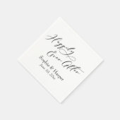 シンプルラグジュアリースクリプトフォントの後に幸せに スタンダードカクテルナプキン (角)