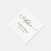 シンプルラグジュアリースクリプトフォントラブタイポグラフィ スタンダードカクテルナプキン (角)