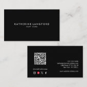 シンプルラグジュアリーブラック&ホワイトブティミニマルック 名刺 (正面/裏面)