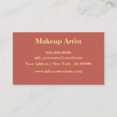 シンプルラグジュアリーマゼンタピーチメイクアップアーティスト 名刺 (裏面)
