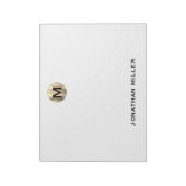 シンプルラグジュアリーモノグラム11 x 8.5 ノートパッド (回転)