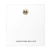 シンプルラグジュアリーモノグラム ノートパッド (正面)