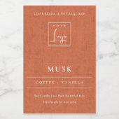 シンプルラストテラコッタリネンロゴ縁どキャンドル フードラベル (シングルラベル)