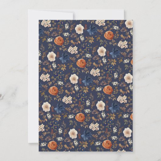 シンプルラストブルーフランスのカントリーウェディング 招待状 (裏面)