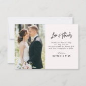 シンプルラス感謝していクユーの結婚写真カード サンキューカード (裏面)