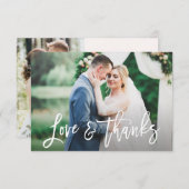 シンプルラス感謝していクユーの結婚写真カード サンキューカード (正面/裏面)