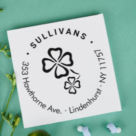 シンプルラッキーモダンクローバーズファミリー差出人住所 セルフインキングスタンプ