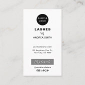 シンプルラッシュアフターケアの指示カスタムロゴ 名刺 (裏面)