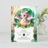 シンプルラディアントドラゴン誕生日 招待状 (スタンド正面)